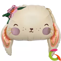 ФОЛЬГИРОВАННЫЙ ШАР "ЗАЙКА С ЦВЕТКОМ"