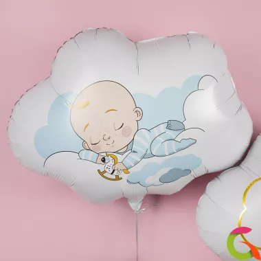 Воздушный фольгированный шар малыш в облаке 65 см