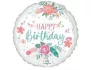 Фольгированный шар "Happy Birthday" Цветы