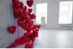 Сет 88 | Фотозона из красных фольгированных шаров 30 красных сердец на грузах шикарный сет из красных сердец