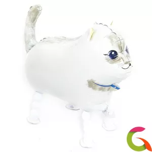 Фольгированный шар Белый Кот