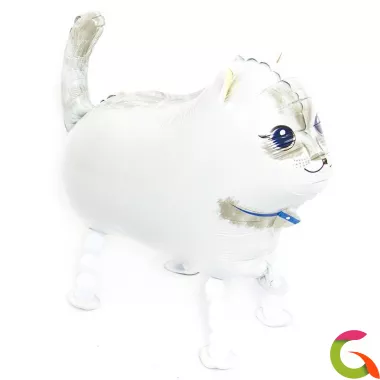Фольгированный шар Белый Кот