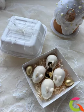 Пасхальный набор пирожных «Картошка» в белом шоколаде 