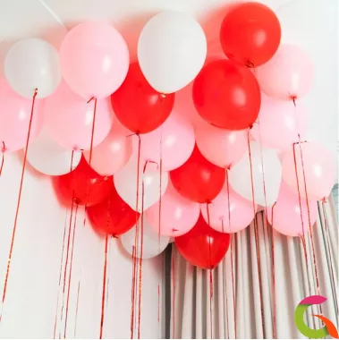 Воздушные шары красно-розовой гаммы, пастель/металлик 12/30 см