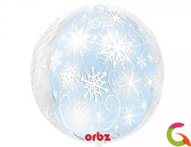 Фольгированный шар 3D СФЕРА Снежинки 16