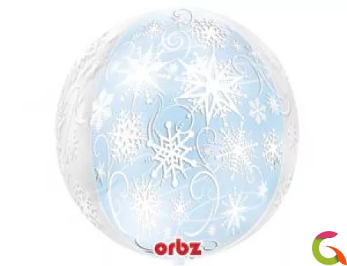 Фольгированный шар 3D СФЕРА Снежинки 16