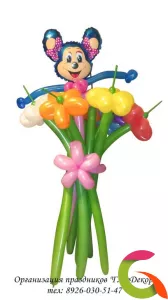 Букет из шаров Минни с цветами