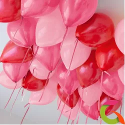 Воздушные шары красно-розовой гаммы, пастель/металлик 12/30 см