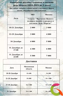 Курьерская доставка подарка в костюме Дедушки Мороза