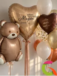 Набор шаров на выписку с мишкой
