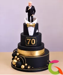 Многоярусный торт на юбилей 70 лет