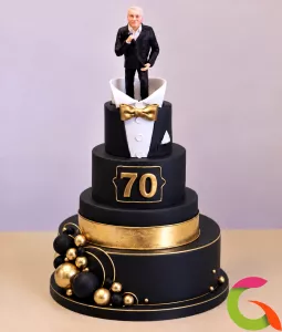 Многоярусный торт на юбилей 70 лет