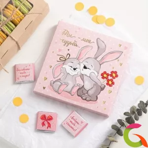 Набор 9 шоколадок Ты - моя судьба (зайки)