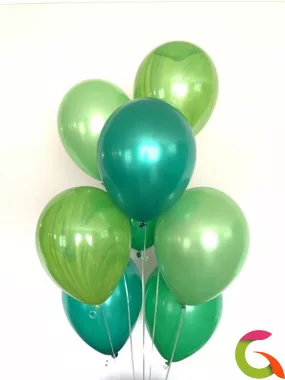 Воздушные шары зеленой гаммы металлик 12