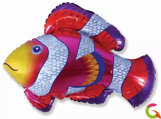 Фольгированный шар Рыба-клоун, Фуше 35/89 см