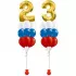 Сет №213 | Два фонтана красно - бело - синий с цифрами на 23 февраля 