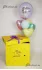 Коробка сюрприз желтая с гелиевыми шарами и бабл с надписью для женщин