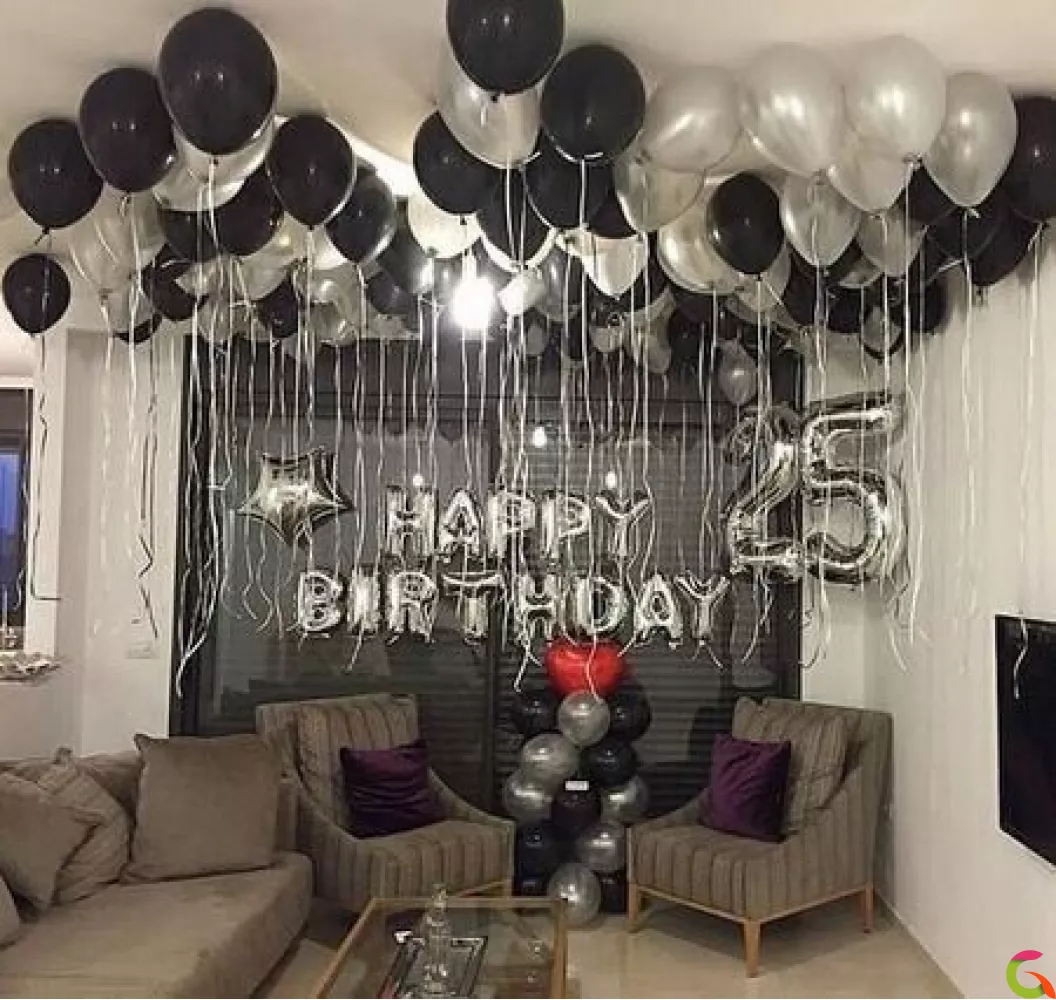 украсить зал шарами на день рождения мужчине