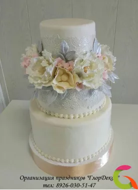 Торт Свадебные цветы