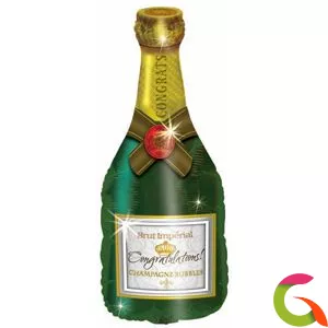 Фольгированный шар Поздравляю (бутылка шампанского) 37/94 см