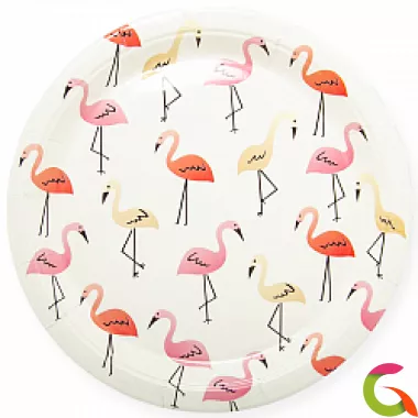 Тарелки бумажные Розовый Фламинго