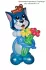 Фигура из шаров Кот и мышь с цветами
