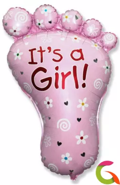 Фольгированный шар Ступня девочки (Розовый)