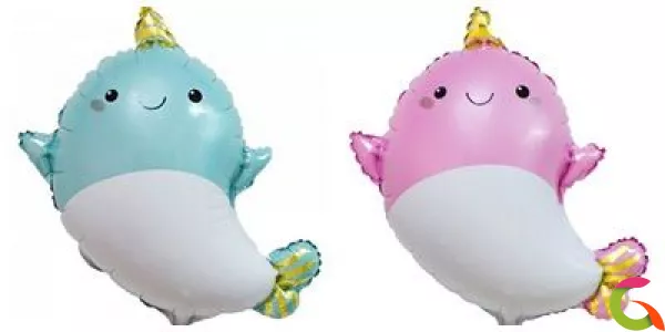 Фольгированный шар Сказочный нарвал 25/64 см