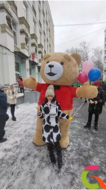 Ростовая фигура - Коричневый медведь 2,6 м. Супер поздравление от Мишки