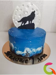 Торт "Волк воющий на луну"
