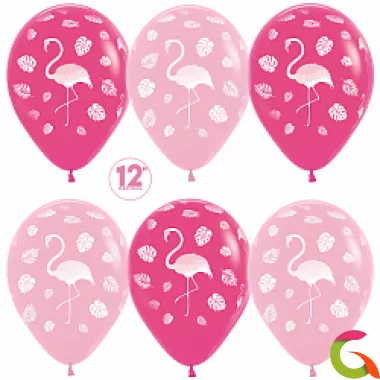 Воздушные шары Фламинго и листья