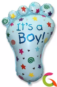 Фольгированный шар Ступня мальчика (Голубой)