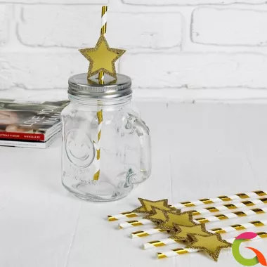 Трубочки для коктейля Спиралька со звездой