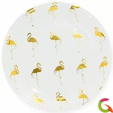 Тарелки бумажные Золотой Фламинго