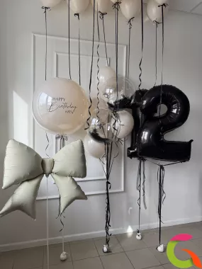 Сет воздушных шаров «Black & Cream»