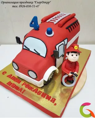 Торт Пожарная машина №2