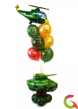 Фонтан из шаров с Вертолетом и Танком
